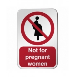 Znak bezpieczeństwa ISO – Zakaz wstępu dla kobiet w ciąży, P/P042/FR613/RFLBD-400X600-1