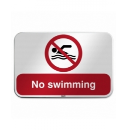Znak bezpieczeństwa ISO – Zakaz pływania, P/P049/FR685/RFLBD-600X400-1