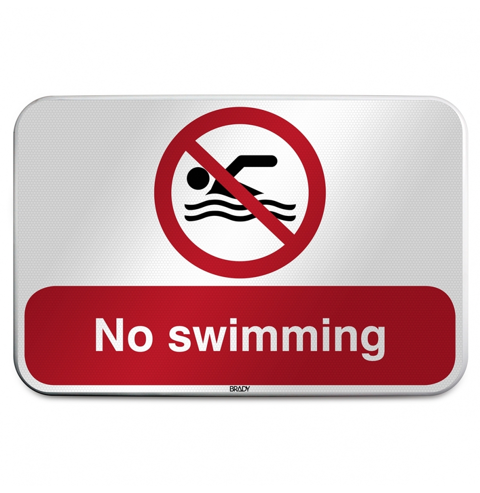 Znak bezpieczeństwa ISO – Zakaz pływania, P/P049/FR685/RFLBD-600X400-1