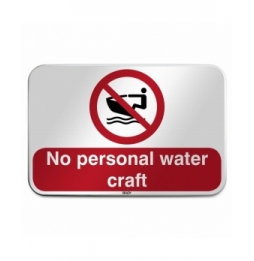 Znak bezpieczeństwa ISO – Zakaz używania skuterów wodnych, P/P057/DE340/RFLBD-600X400-1