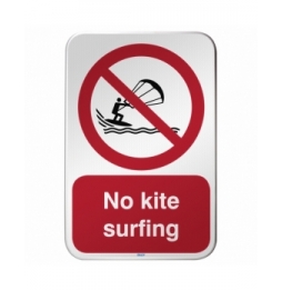 Znak bezpieczeństwa ISO – Zakaz uprawiania kitesurfingu, P/P065/DE348/RFLBD-400X600-1