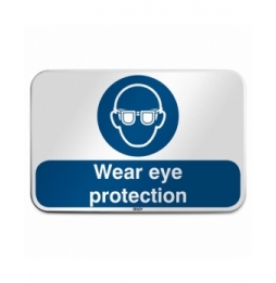 Znak bezpieczeństwa ISO – Nakaz stosowania ochrony oczu, M/M004/EN273/RLFBD-600X400-1