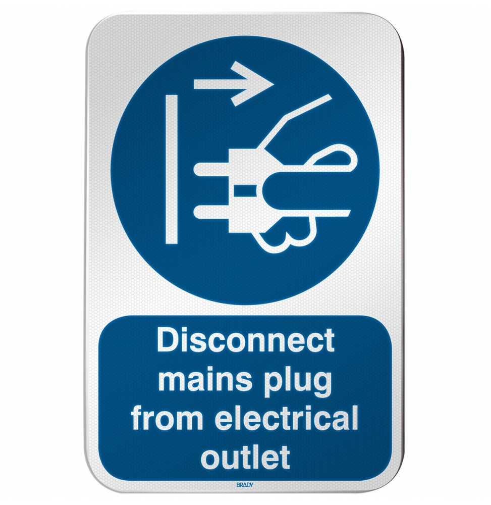 Znak bezpieczeństwa ISO – Nakaz odłączenia urządzenia od sieci elektrycznej, M/M006/EN158/RLFBD-400X600-1