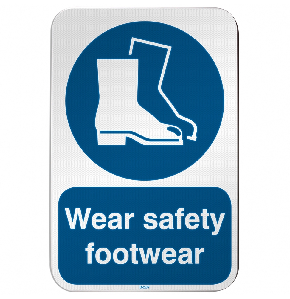 Znak bezpieczeństwa ISO – Nakaz stosowania ochrony stóp, M/M008/EN284/RLFBD-400X600-1