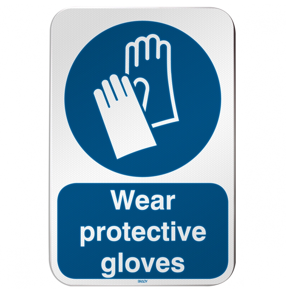 Znak bezpieczeństwa ISO – Nakaz stosowania ochrony rąk, M/M009/EN281/RLFBD-400X600-1