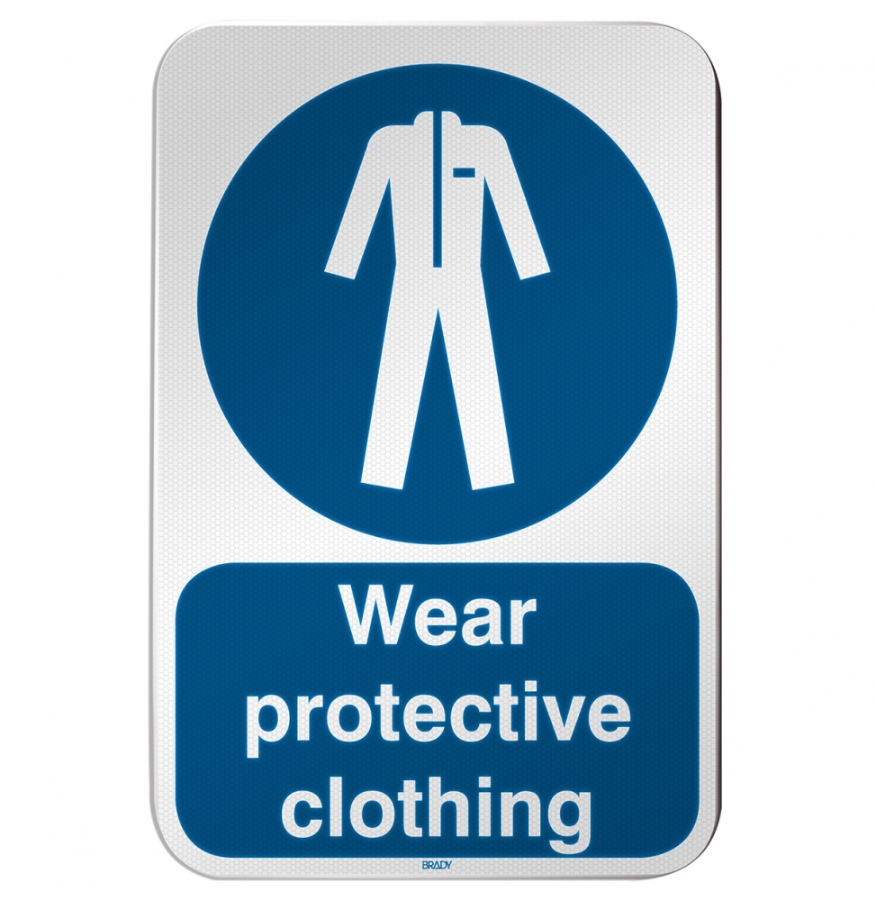 Znak bezpieczeństwa ISO – Nakaz stosowania odzieży ochronnej, M/M010/EN68/RLFBD-400X600-1