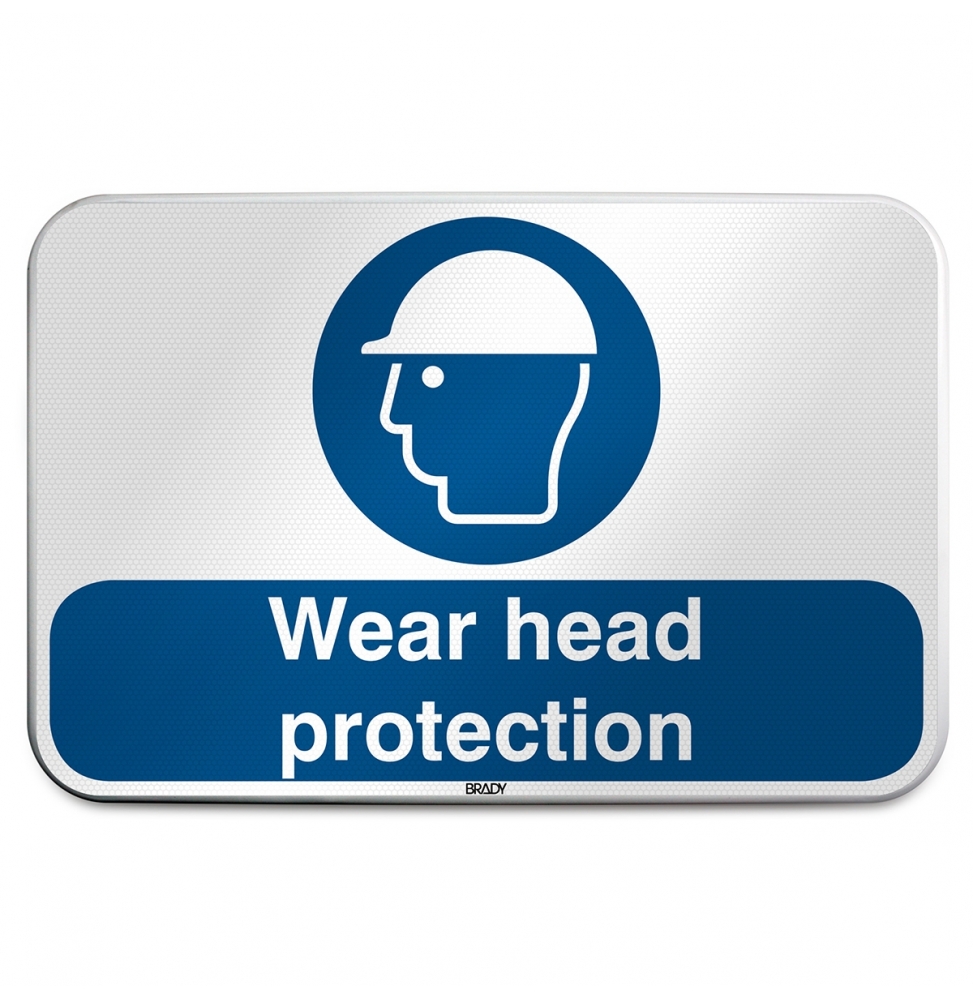 Znak bezpieczeństwa ISO – Nakaz stosowania ochrony głowy, M/M014/EN278/RLFBD-600X400-1