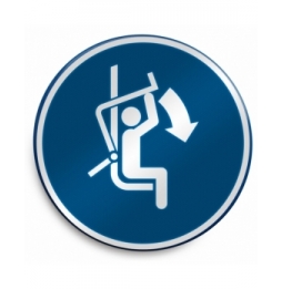 Znak bezpieczeństwa ISO – Nakaz zamknięcia zabezpieczenia krzesełka wyciągu, M/M033/NT/RLFBD-DIA400-1