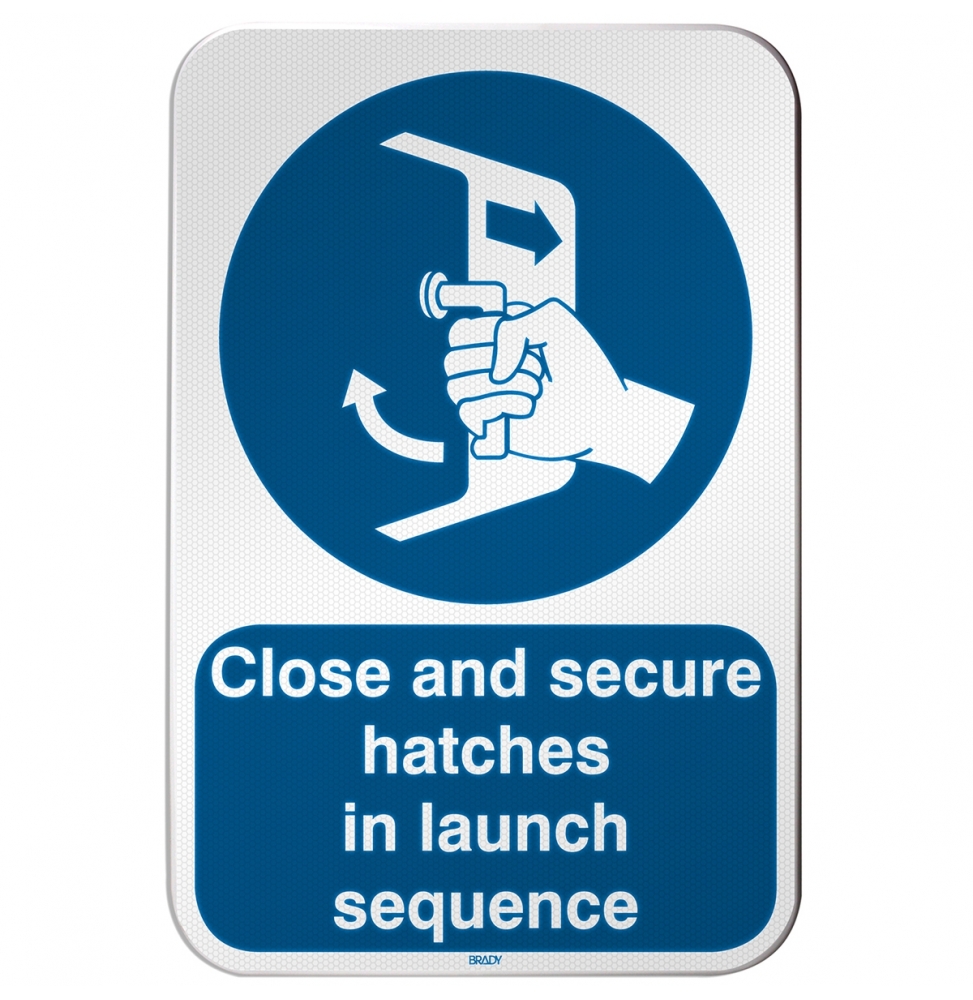 Znak bezpieczeństwa ISO – Zamknąć i zabezpieczyć włazy zgodnie z procedurą wo…, M/M037/EN455/RLFBD-400X600-1