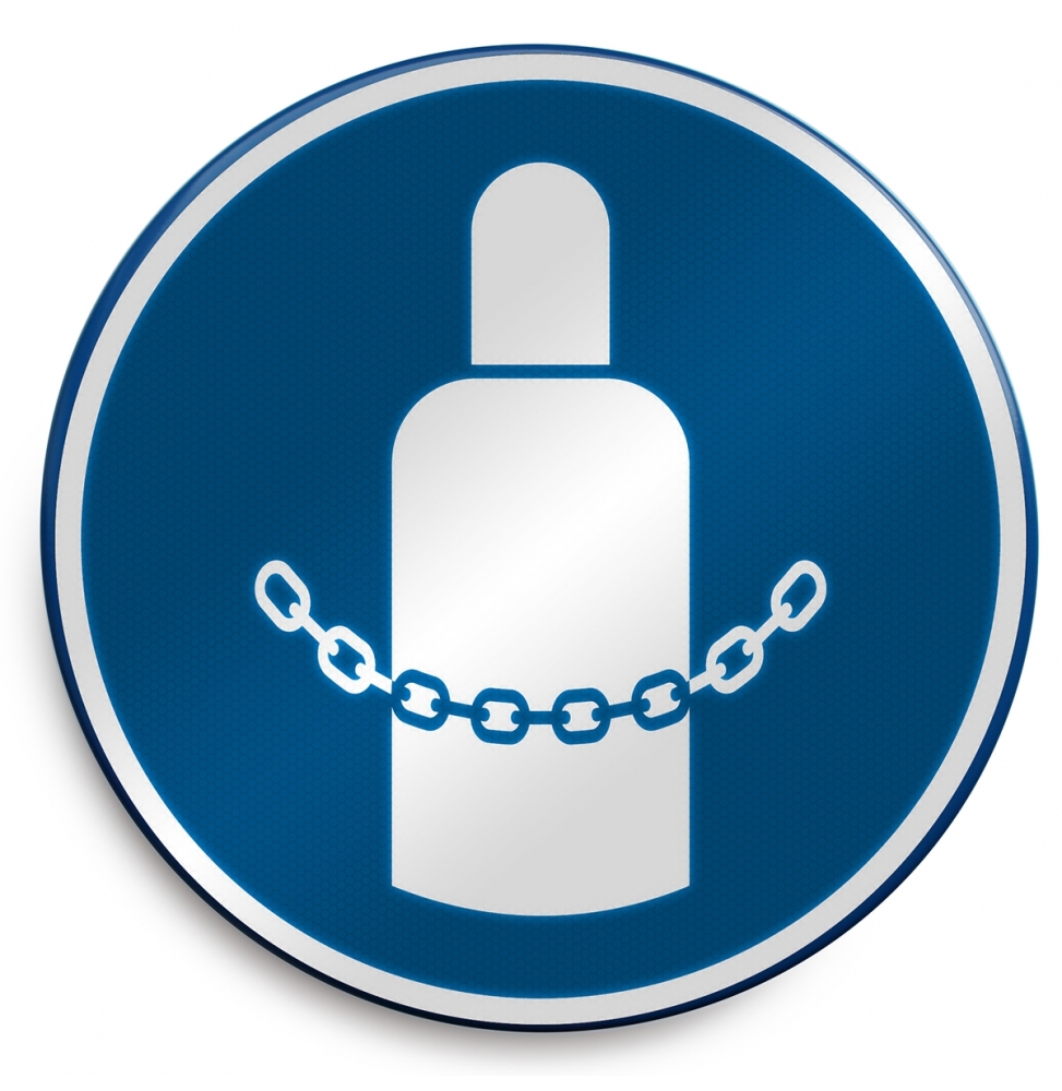 Znak bezpieczeństwa ISO – Nakaz zabezpieczania butli gazowych, M/M046/NT/RLFBD-DIA400-1