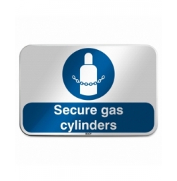 Znak bezpieczeństwa ISO – Nakaz zabezpieczania butli gazowych, M/M046/EN518/RLFBD-600X400-1