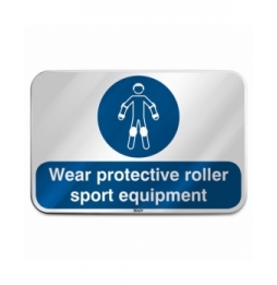 Znak bezpieczeństwa ISO – Nakaz stosowania ochraniaczy sportowych, M/M049/EN521/RLFBD-600X400-1