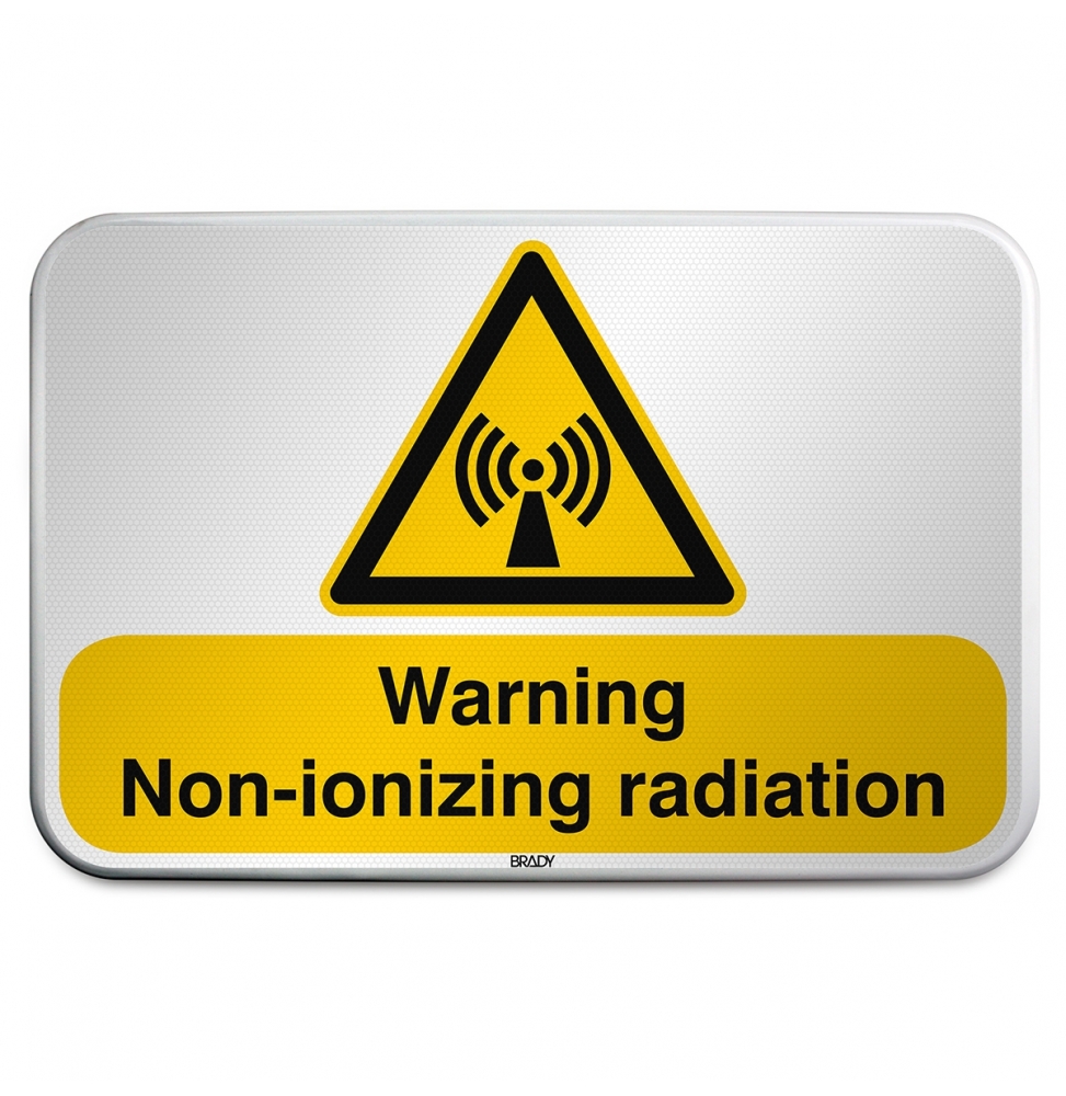 Znak bezpieczeństwa ISO – Ostrzeżenie przed promieniowaniem niejonizującym, W/W005/EN259/RFLBD-600X400-1