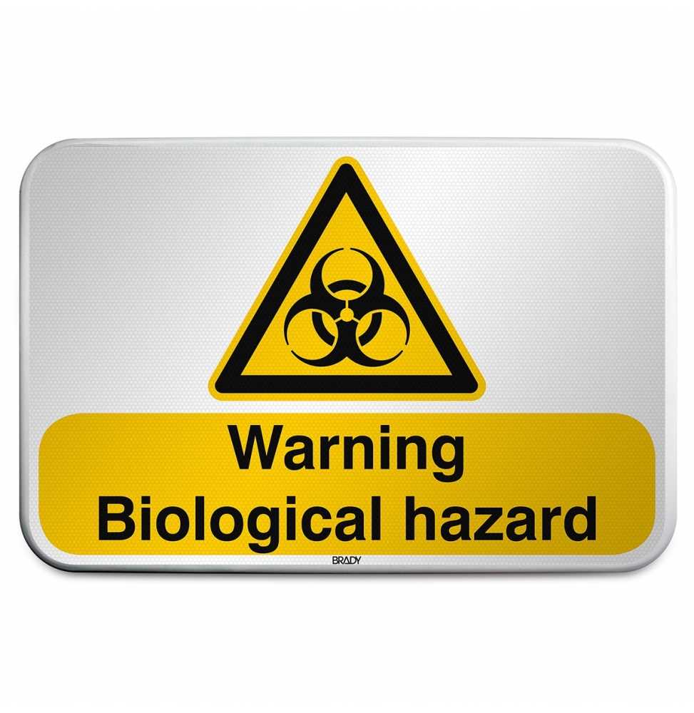 Znak bezpieczeństwa ISO – Ostrzeżenie przed skażeniem biologicznym, W/W009/EN243/RFLBD-600X400-1