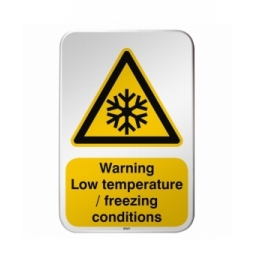 Znak bezpieczeństwa ISO – Ostrzeżenie przed niską/ujemną temperaturą, W/W010/EN246/RFLBD-400X600-1