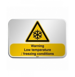 Znak bezpieczeństwa ISO – Ostrzeżenie przed niską/ujemną temperaturą, W/W010/EN246/RFLBD-600X400-1