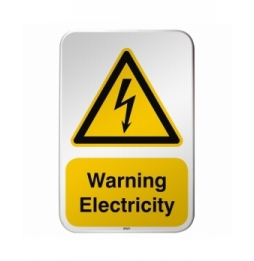 Znak bezpieczeństwa ISO – Ostrzeżenie przed napięciem elektrycznym, W/W012/EN253/RFLBD-400X600-1