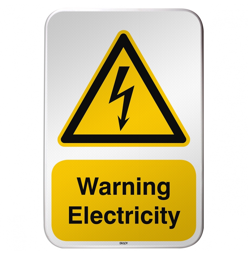 Znak bezpieczeństwa ISO – Ostrzeżenie przed napięciem elektrycznym, W/W012/EN253/RFLBD-400X600-1