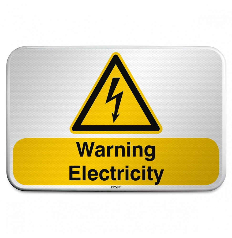 Znak bezpieczeństwa ISO – Ostrzeżenie przed napięciem elektrycznym, W/W012/EN253/RFLBD-600X400-1