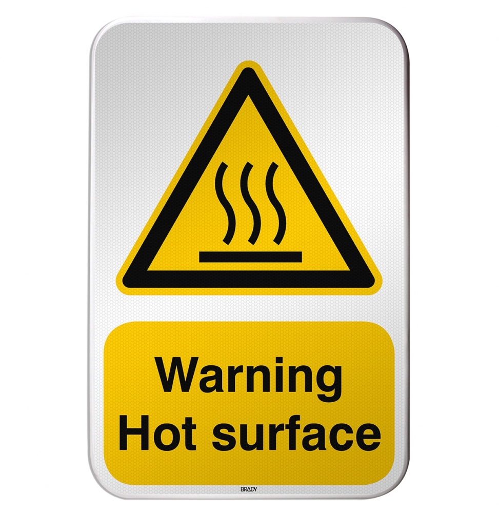 Znak bezpieczeństwa ISO – Ostrzeżenie przed gorącą powierzchnią, W/W017/EN257/RFLBD-400X600-1