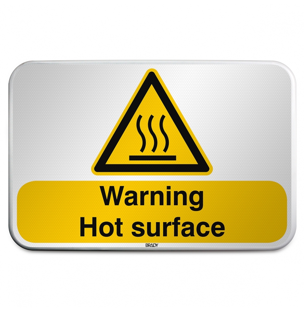 Znak bezpieczeństwa ISO – Ostrzeżenie przed gorącą powierzchnią, W/W017/EN257/RFLBD-600X400-1