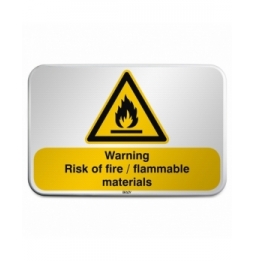 Znak bezpieczeństwa ISO – Ostrzeżenie przed substancjami łatwopalnymi, W/W021/EN265/RFLBD-600X400-1