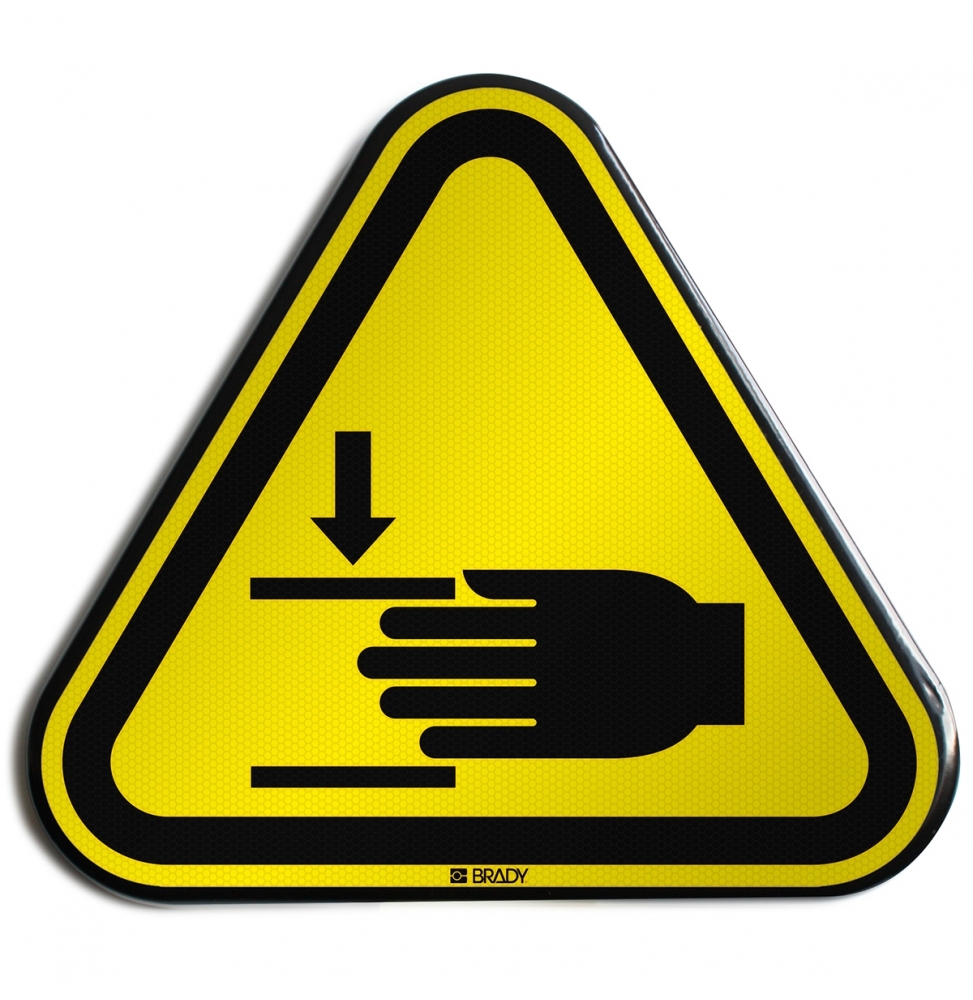 Znak bezpieczeństwa ISO – Ostrzeżenie przed zgnieceniem dłoni, W/W024/NT/RFLBD-TRI400-1