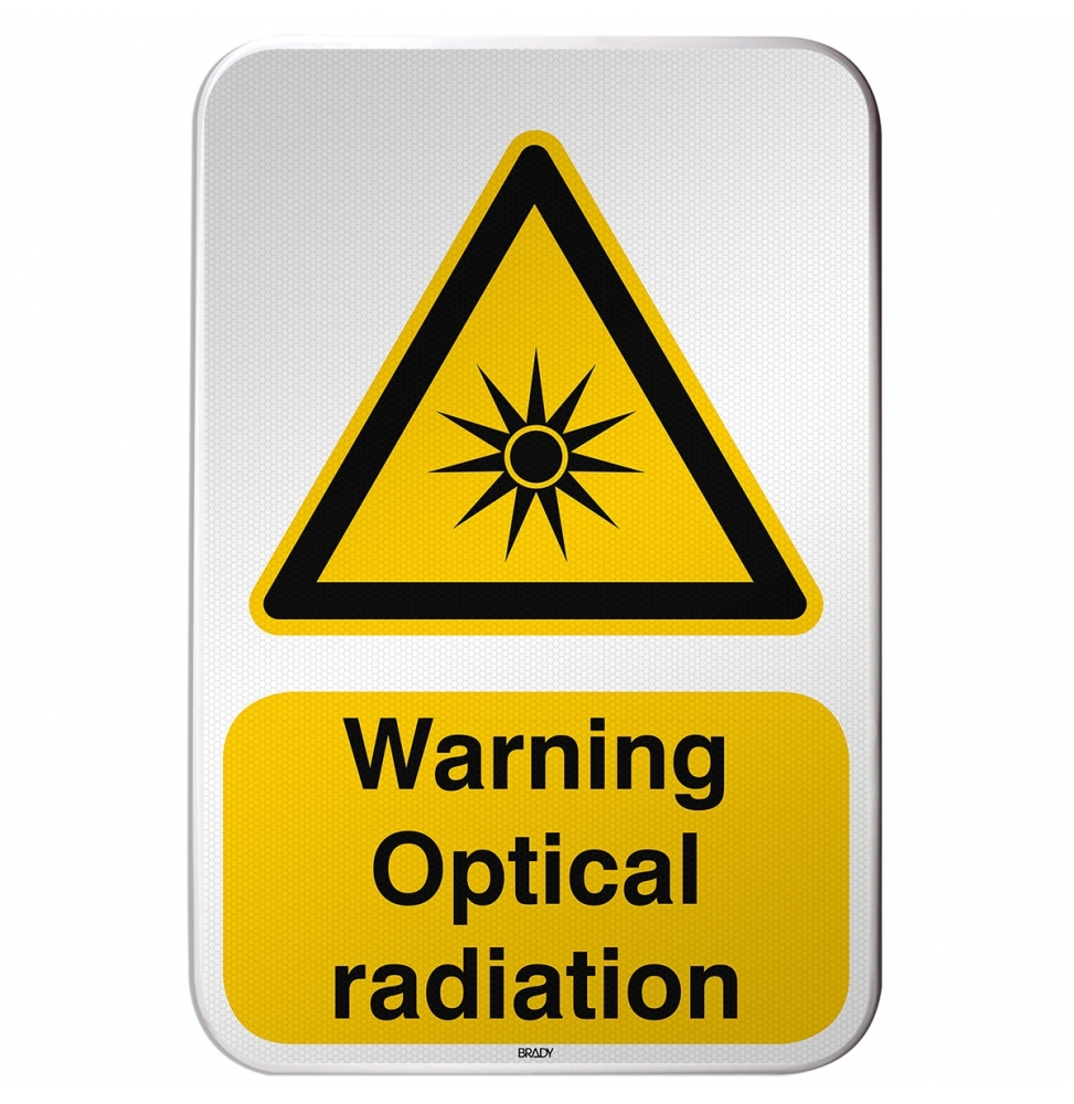 Znak bezpieczeństwa ISO – Ostrzeżenie przed promieniowaniem optycznym, W/W027/EN260/RFLBD-400X600-1