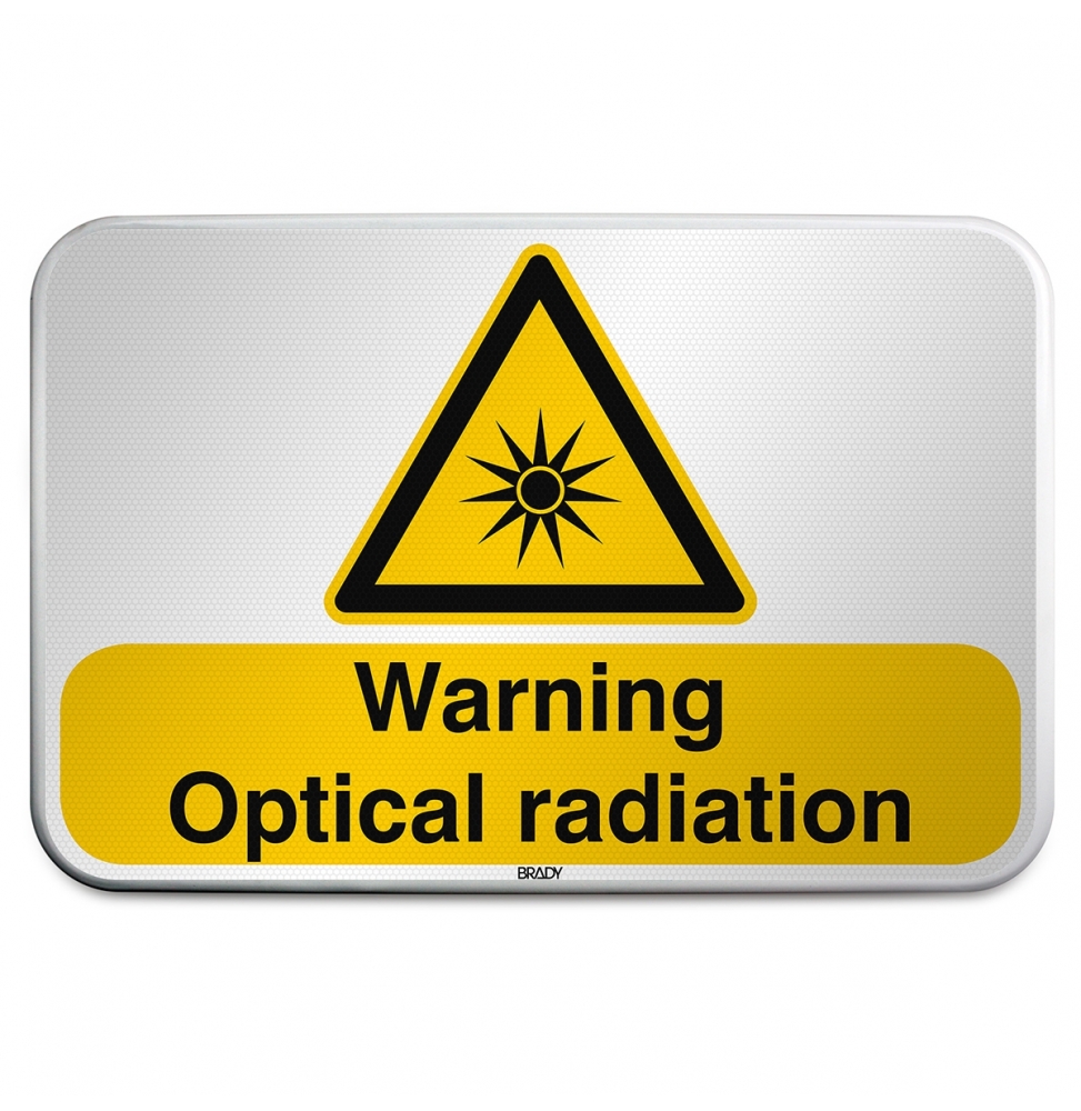 Znak bezpieczeństwa ISO – Ostrzeżenie przed promieniowaniem optycznym, W/W027/EN260/RFLBD-600X400-1