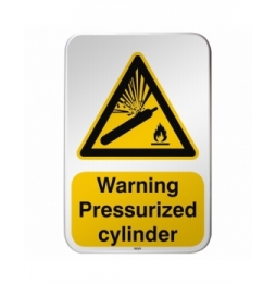 Znak bezpieczeństwa ISO – Ostrzeżenie przed butlą pod ciśnieniem, W/W029/EN227/RFLBD-400X600-1