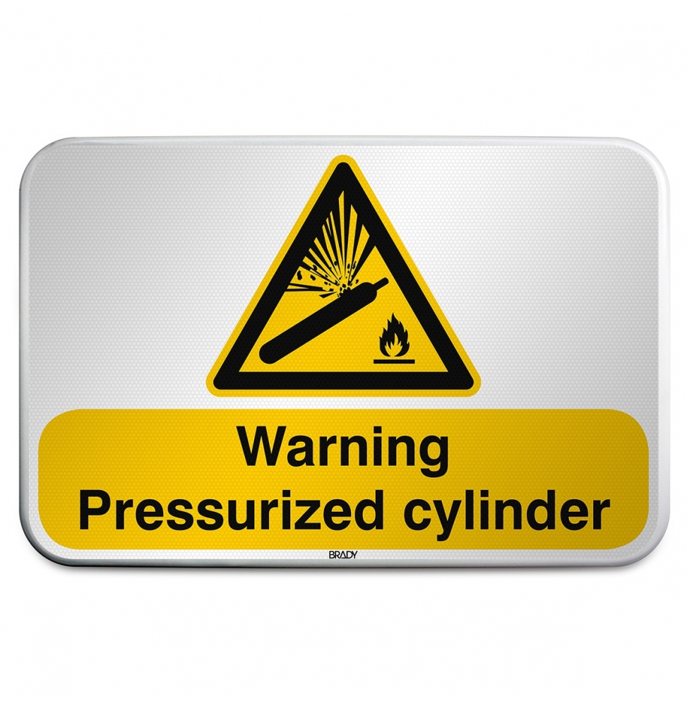 Znak bezpieczeństwa ISO – Ostrzeżenie przed butlą pod ciśnieniem, W/W029/EN227/RFLBD-600X400-1