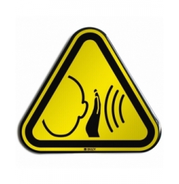 Znak bezpieczeństwa ISO – Ostrzeżenieprzed nagłym (bardzo głośnym) hałasem, W/W038/NT/RFLBD-TRI400-1