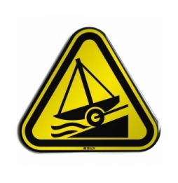 Znak bezpieczeństwa ISO – Ostrzeżenie przed pochylnią okrętową, W/W044/NT/RFLBD-TRI400-1