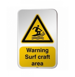 Znak bezpieczeństwa ISO – Ostrzeżenieprzed surferami, W/W046/EN489/RFLBD-400X600-1