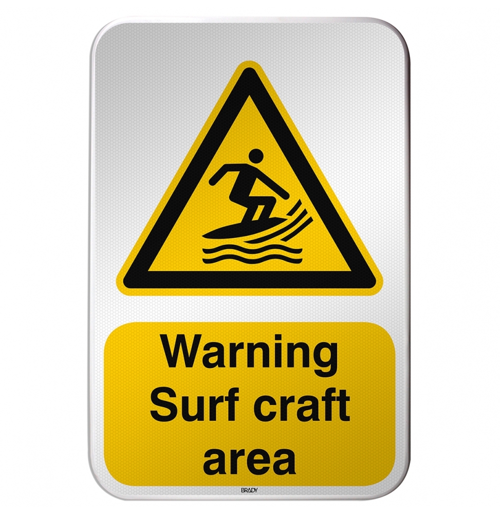 Znak bezpieczeństwa ISO – Ostrzeżenieprzed surferami, W/W046/EN489/RFLBD-400X600-1
