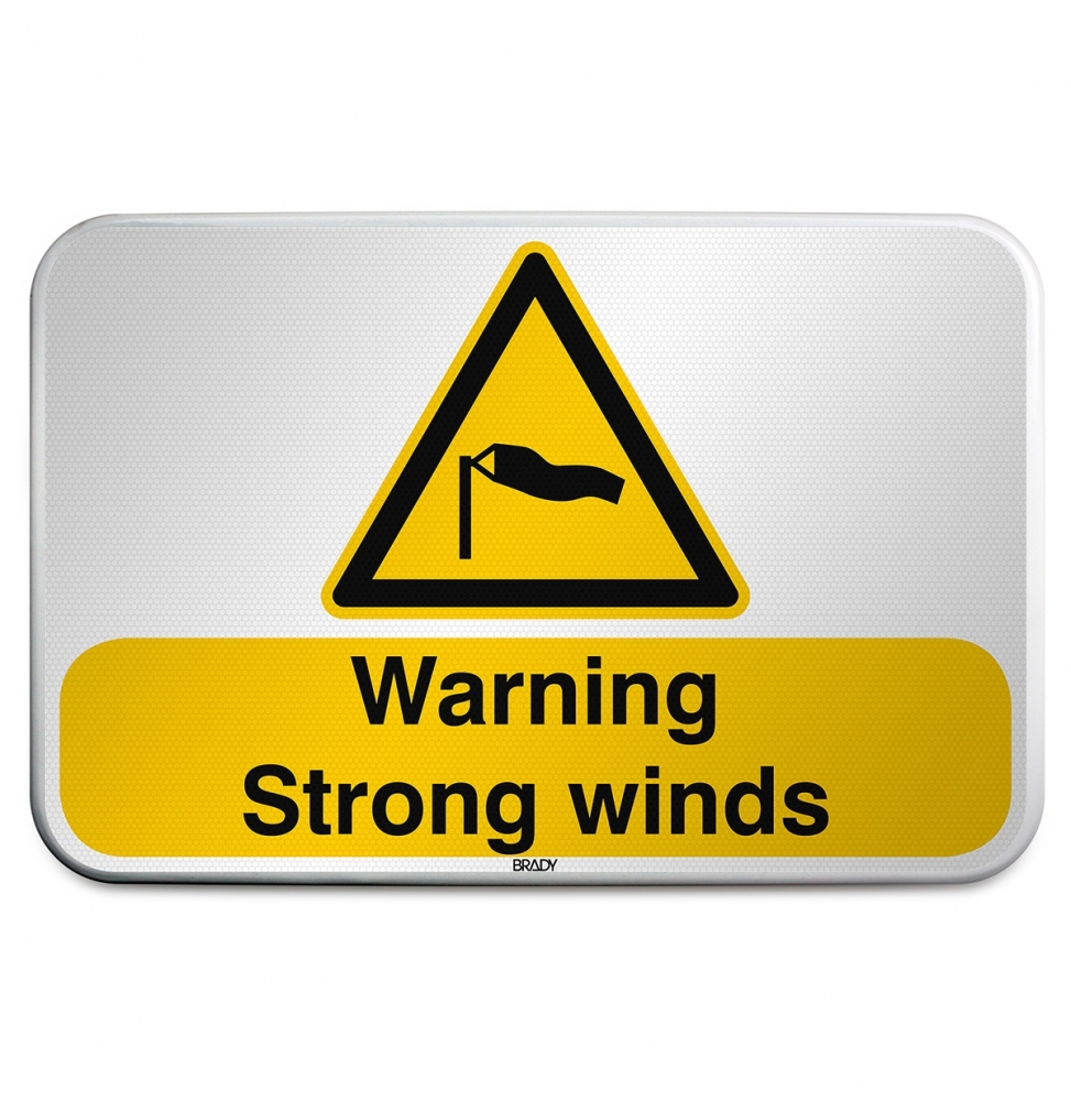 Znak bezpieczeństwa ISO – Ostrzeżenie przed silnymi wiatrami, W/W064/EN507/RFLBD-600X400-1