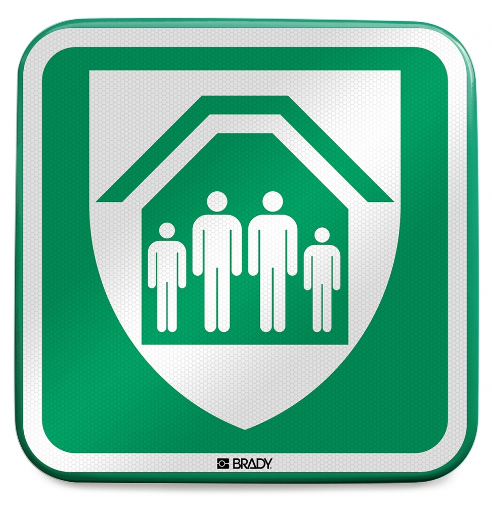 Znak bezpieczeństwa ISO – Miejsce bezpiecznego schronienia, E/E021//RFLBD-400X400-1