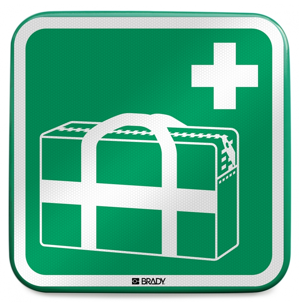 Znak bezpieczeństwa ISO – Podręczna torba medyczna, E/E027//RFLBD-400X400-1