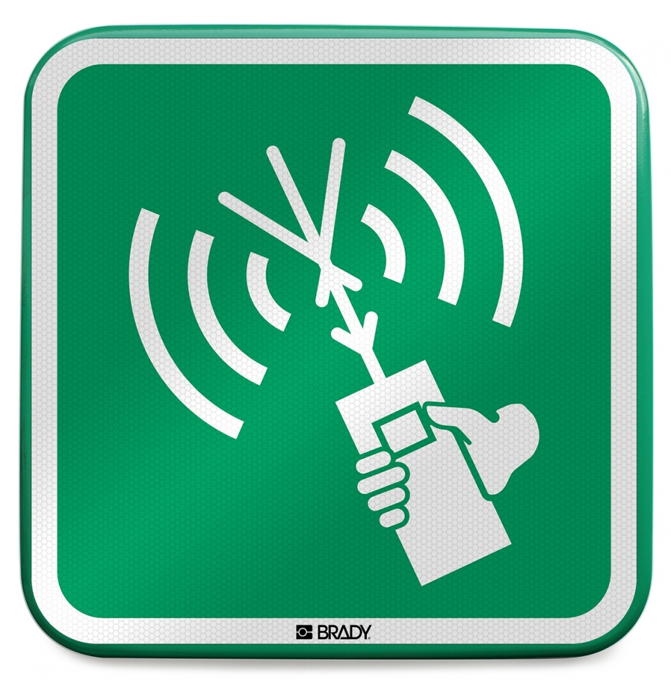 Znak bezpieczeństwa ISO – Radiotelefon VHF do łączności dwukierunkowej, E/E051//RFLBD-400X400-1