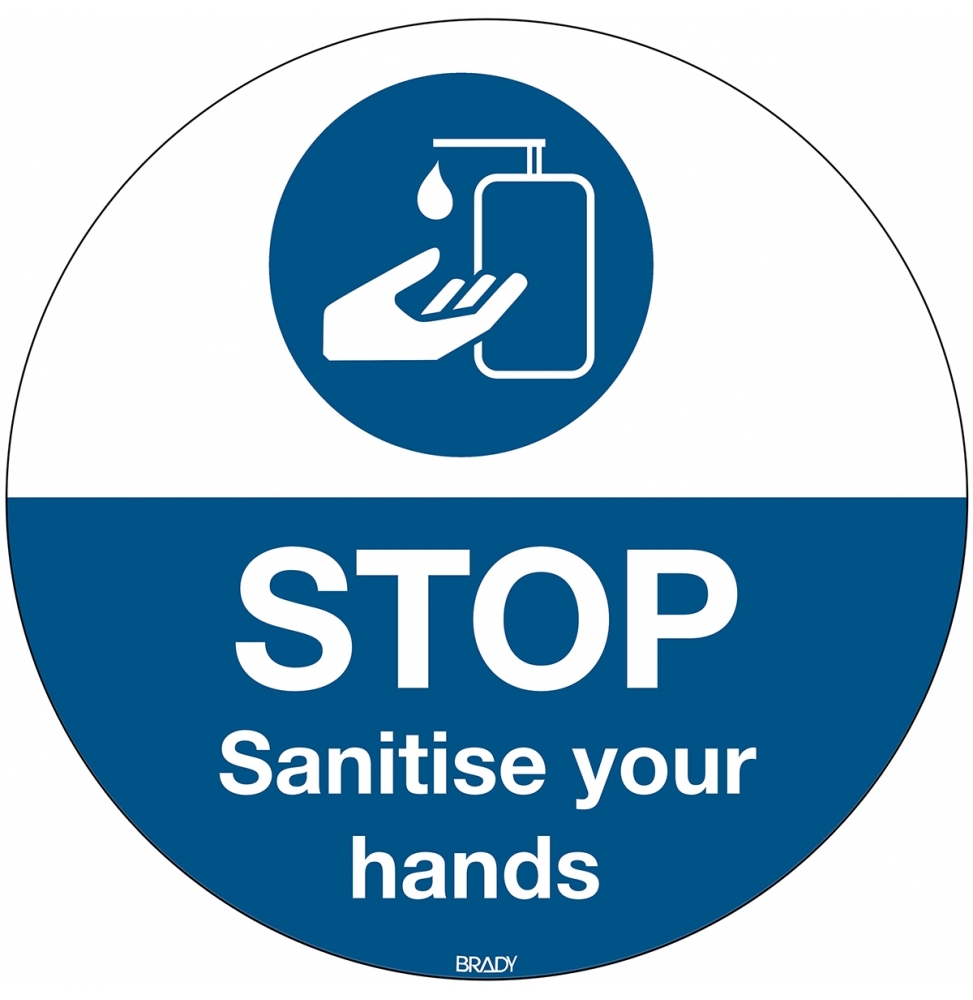 Znak podłogowy Nakaz dezynfekcji rąk, PIC905-D350-FLO-EN