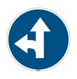 Znak podłogowy – Nakaz przejścia prosto i w lewo, PIC911-D350-FLO