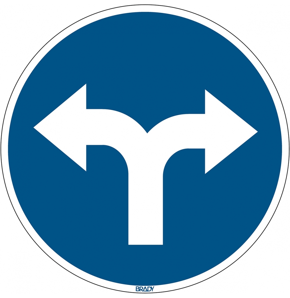 Znak podłogowy – Nakaz przejścia w lewo i w prawo, PIC909-D350-FLO