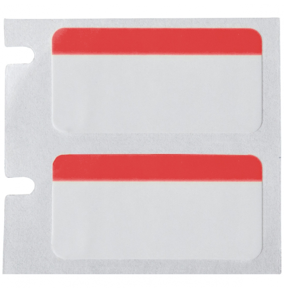Etykiety poliestrowe czerwone, białe BPT-310-494-2.5-RD wym. 25.40 mm x 12.70 mm, 2500 szt.