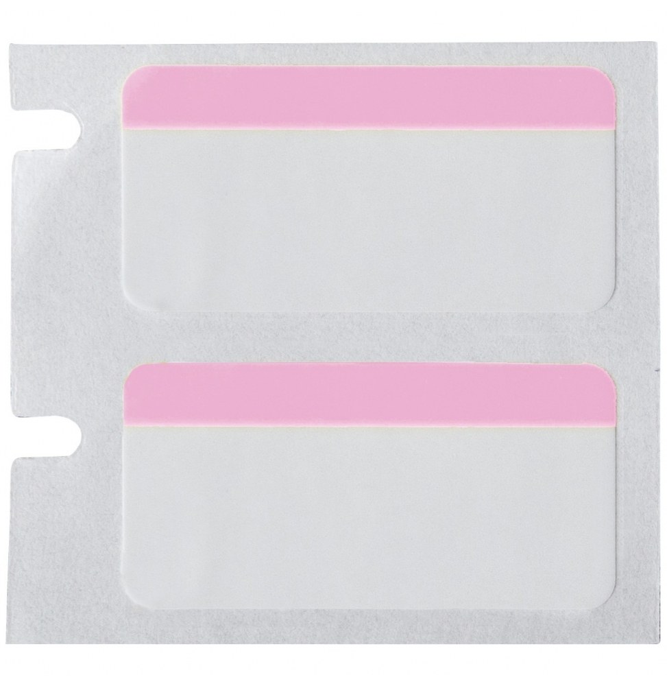 Etykiety poliestrowe różowe, białe BPT-310-494-2.5-PK wym. 25.40 mm x 12.70 mm, 2500 szt.