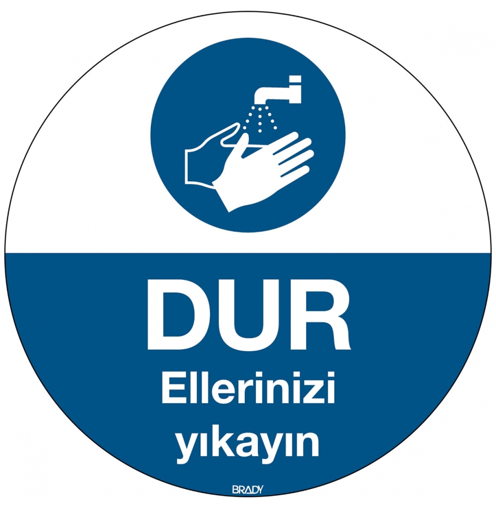 Znak podłogowy Nakaz mycia rąk, M011-D350-FLO-TR