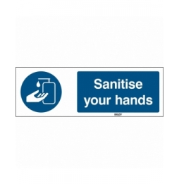 Znak bezpieczeństwa – Środek do dezynfekcji rąk, M/PIC905/EN542/PE-150X50-1
