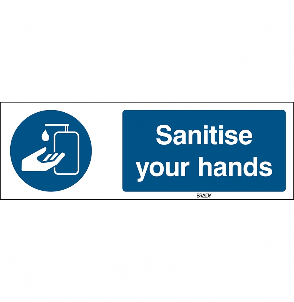 Znak bezpieczeństwa – Środek do dezynfekcji rąk, M/PIC905/EN542/PE-150X50-1