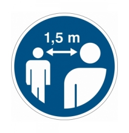 Znak bezpieczeństwa – Utrzymuj bezpieczną odległość co najmniej 1,5 metra, M/PIC926/NT/PP-DIA315-1