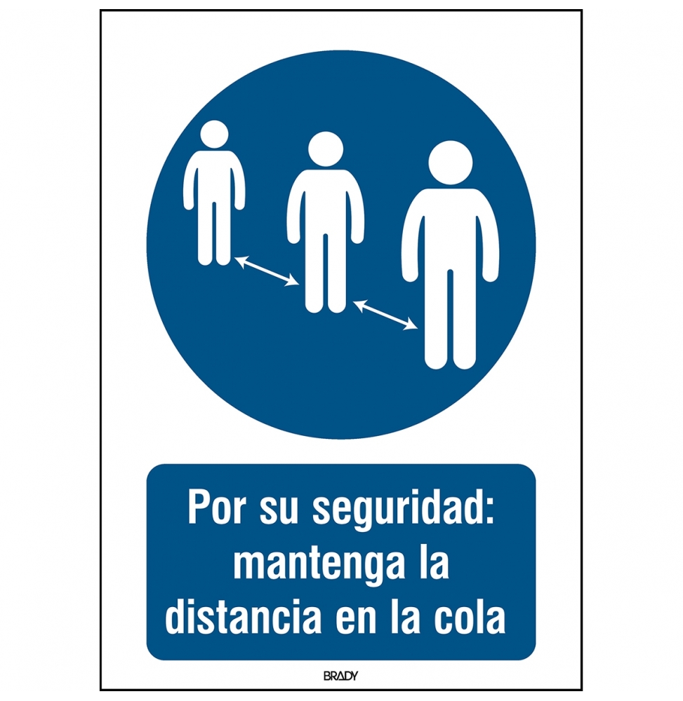 Znak bezpieczeństwa - Dbaj o swoje bezpieczeństwo: zachowaj odległość w kolejce, M/PIC922/ES8/PE-371X262-1