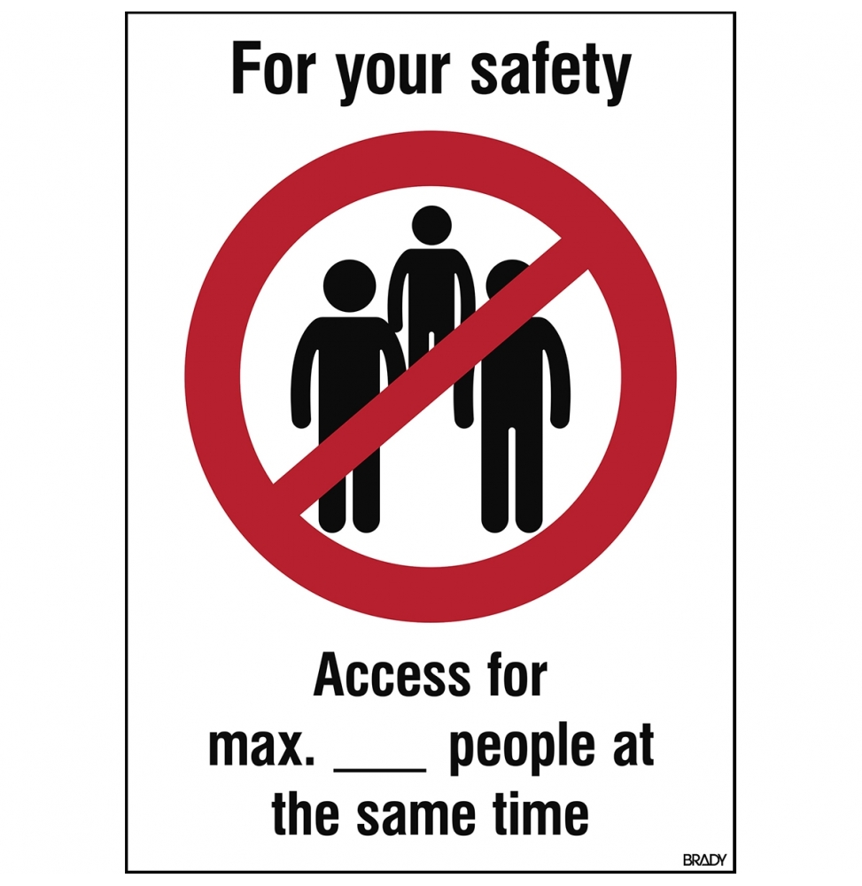 Znak bezpieczeństwa — Dbaj o swoje bezpieczeństwo: zachowaj odległość w kolejce, M/PIC921/EN549/PP-210X297-1